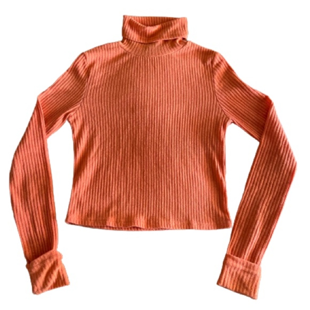 SHEIN Rolled Neck Rib-knit Tee